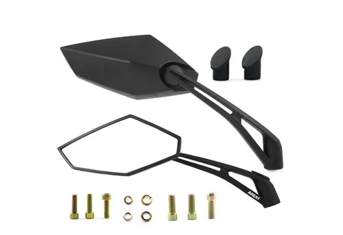 Area1 Motorradspiegel Set mit 5 Adaptern - E-geprüfte Motorrad- und Motorroller Rückspiegel, inklusive 5 Adapter für einfache Montage und optimale Sicht. Ideal für sicheren Fahrspaß!