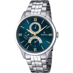 Festina F16822/A Herrenarmbanduhr - Stilvolle Multifunktionsuhr - Herrenuhren mit Edelstahl-Gehäuse, Wasserdicht bis 5 ATM und multifunktionalem Quarzwerk für präzise Zeitmessung und Datumsanzeige.