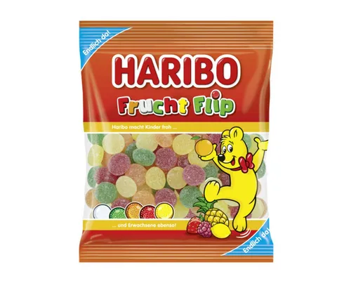 HARIBO Süßigkeit, Haribo Frucht Flip gezuckerte Fruchtgummi Drops 5fach sortiert 160g