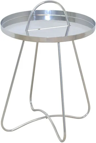 HOFMANN LIVING AND MORE Beistelltisch Silber, Ø40cm, H:57cm