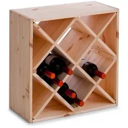 Zeller Present Weinregal, Natur, Holz - Regal aus Kiefernholz, individuell erweiterbar und nachhaltig, ideal für Weinliebhaber und Küchenliebhaber.