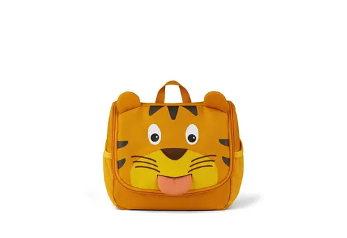 Affenzahn Kulturbeutel Kinder Kulturtasche - Praktische Kulturtasche für Kinder mit abnehmbarem Klett-Spiegel und Halterung für Zahnbürste. Aus 50% recycelten PET-Flaschen, leicht zu reinigen und individuell gestaltbar.