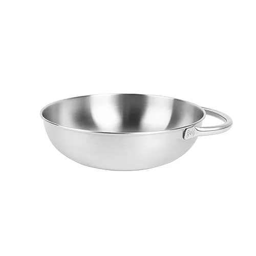 Tatonka Bowl with Grip - Leichte Schüssel aus 18/8 Edelstahl mit Henkel und Volumenskalierung - rostfrei, lebensmittelecht und resistent gegen Fruchtsäuren - Ø 18 x 5 cm - 165 Gramm