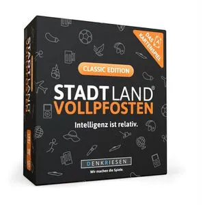 DENKRIESEN Classic Edition Stadt Land Vollpfosten - Das Kartenspiel - Gesellschaftsspiel für 3-6 Spieler, ideal für gesellige Runden. Spaß und Kreativität beim klassischen Stadt-Land-Spiel!
