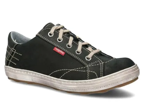NAGABA Herren Sneaker Halbschuhe aus Echtleder Schwarz, Größe 44