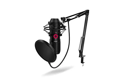 KROM KAPSULE - Streaming-Mikrofon-Kit, unidirektional mit zwei Kondensatorkapseln, 3,5 mm Audio, Anti-Shock-Halterung und Pop-Filter. Kompatibel mit Windows & MacOS