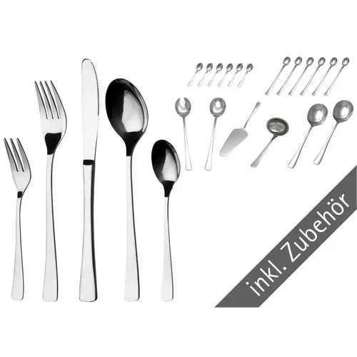 GRÄWE Essbesteck Set 'WÜRZBURG' 48-teilig - Hochwertiges 48-teiliges Besteckset aus Edelstahl, spülmaschinengeeignet und ideal für festliche Anlässe sowie den täglichen Gebrauch.