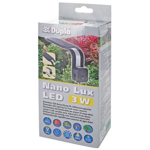 Dupla Nano Lux LED 3W - Dimmbare LED-Beleuchtung für Süßwasseraquarien - Sonstiges Aquarienzubehör mit integrierten Dimmer für individuelle Lichtanpassung und blauem Mondlicht für naturnahe Lichtverhältnisse. Ideal für gesunde Pflanzen und brillante Farben!