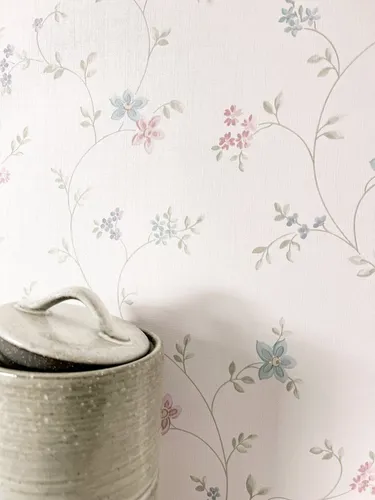 NEWROOM Tapete Pastellblau in weiß von Newroom