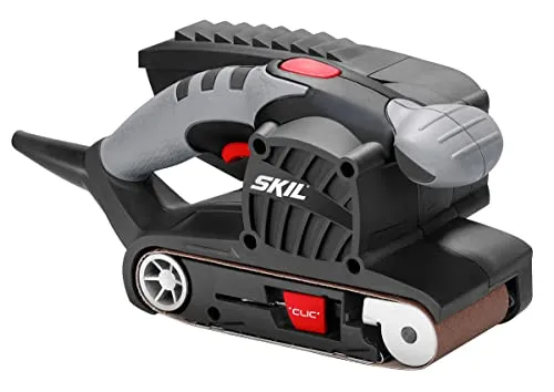 Skil Bandschleifer 1215 AA - 650 W mit automatischer Bandzentrierung - Schleifmaschinen mit 650 Watt, ideal für großflächigen Materialabtrag. Die automatische Bandzentrierung sorgt für perfekten Sitz des Schleifbands und garantiert hervorragende Schleifergebnisse.