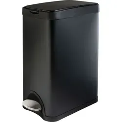 Home4You Treteimer 15L Edelstahl Schwarz mit Soft-Close-Funktion - Eleganter 15-Liter-Treteimer aus satiniertem Edelstahl mit herausnehmbarem Kunststoffeinsatz. Soft-Close-Funktion für geräuschloses Schließen. Ideal für stilvolle Abfallentsorgung im Zuhause oder Büro.