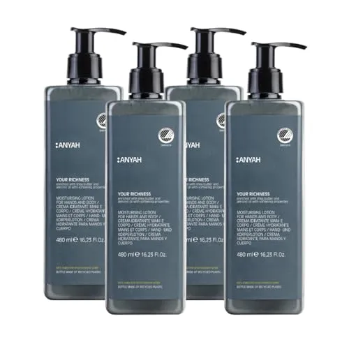 ANYAH Bodylotion – Körperlotion für sehr trockene, empfindliche & reife Haut – Natürlich, vegan, parfumfrei, Ecolabel-zertifiziert, 480 ml