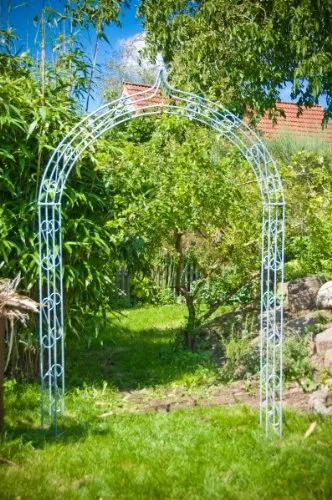 KUHEIGA Rosenbogen aus Metall 10mm Massiveisen! Breite: 160cm Verzinkt/Zink