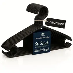 Siluk_ Kleiderbügel Wäschebügel Kunststoff drehbar Wäschebügel aus Kunststoff - UE (50, Schwarz) - Schwarz