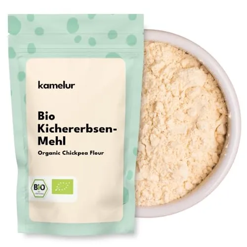 Kamelur 500g BIO Kichererbsenmehl - Hülsenfrüchte gemahlen ohne Zusätze, für Falafel & mehr - Kichererbsen Mehl