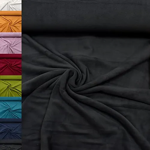 MAGAM-Stoffe Lisa Micro-Fleece Stoff uni Antipilling Meterware 50cm (19. Dunkelgrau Anthrazit)