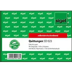 Sigel Quittungsformulare SD023 DIN A6 quer Perforiert 120 Blatt