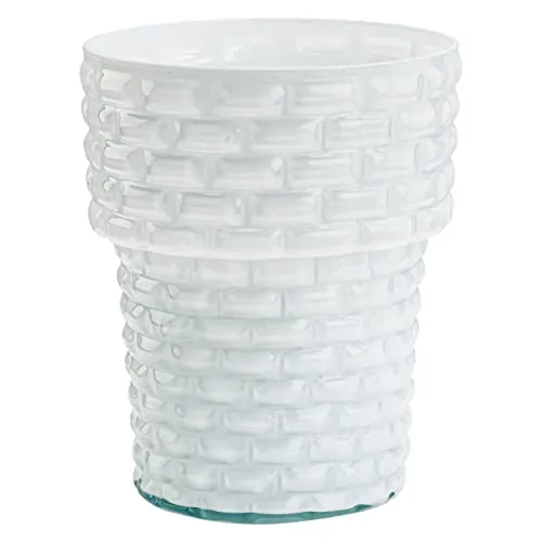 botle Orchideentopf Glas Zylinder Mauer Übertopf Blumentopf Pflanzgefäß D 13,5 cm H 16,5 cm Ziegelstruktur