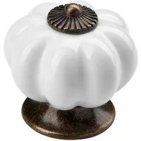 SOTECH Möbelknopf ANNA Ø39 mm Messing Antik Weiß in gold von SO-TECH