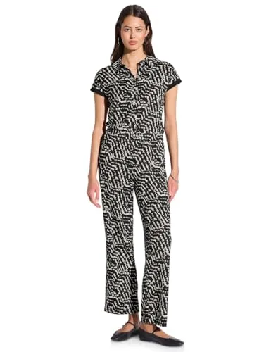 STREET ONE Gemusterter Jumpsuit in schwarz von Street One