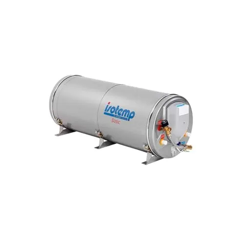 ISOTEMP Warmwasserbereiter Marine Basic Edelstahl 75l - Klima- & Heizgeräte Zubehör: Robuster Warmwasserbereiter aus Edelstahl mit 750 W Heizelement und vielseitiger Montageoption für effiziente Wassererhitzung auf Booten.