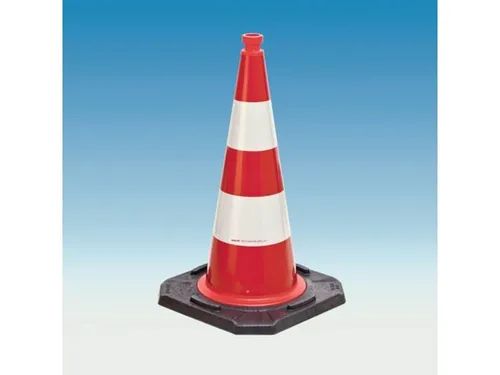 Moravia MORION-Reflexkegel-EU 500 Typ A rot-weiss reflektierend - Absperrungen mit hoher Sichtbarkeit, ideal für Sicherheitsmaßnahmen im Straßenverkehr und bei Baustellen.