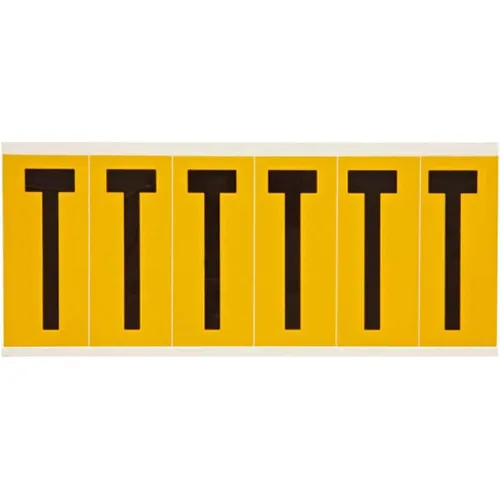 Brady 1550-T, B-946, Vinyl, Beschriftung: T, Schwarz auf Gelb, 38 x 89mm, Schrifthöhe 75mm(25 K. á (1550-T)