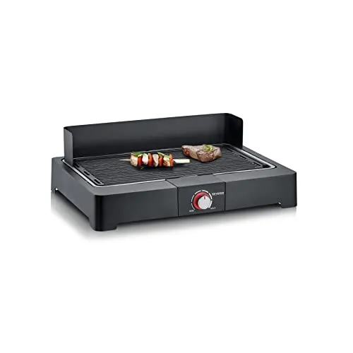 SEVERIN Tischgrill 2.200 W - Elektrogrill für drinnen und draußen mit schnellem Grill-Start und SafeTouch-Gehäuse für sichere Handhabung
