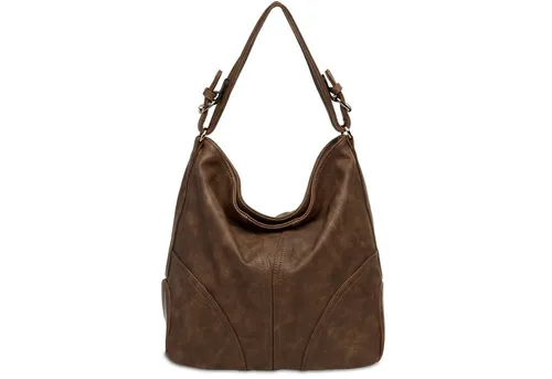 Caspar Schultertasche TS940 Damen Schultertasche - Schultertasche im Mini Shopper Format, geräumiges Hauptfach mit Reißverschluss und verstellbarem Gurt. Ideal für den Alltag, kombiniert sportliche Schlichtheit mit praktischem Stauraum.