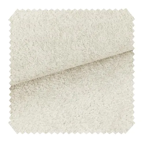 novely® MONIQUE Samtweicher Bouclé-Stoff, Schwer Entzündbarer Polsterstoff, Möbelstoff in Erdtönen, für Sofas und Sessel, Meterware 1lfm | Farbe: 03 Creme