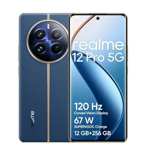 realme 12 Pro 5G Smartphone - 12GB RAM, 256GB Speicher, Sony IMX882 OIS Kamera mit 2X Zoom, 120Hz Curved Vision Display und 67W SUPERVOOC Ladefunktion