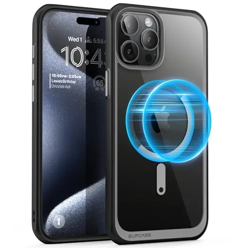 SUPCASE Unicorn Beetle Mag Series Hülle für iPhone 15 Pro 6,1 Zoll (2023 Release), Premium Hybrid Schutzhülle Klar Case Kompatibel mit MagSafe (Schwarz)