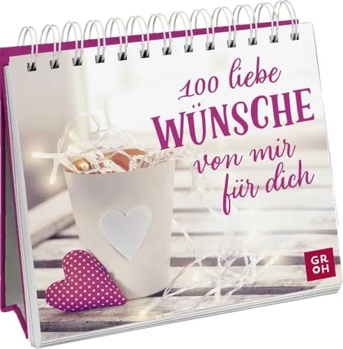 liebe Wünsche von mir für dich: Kleiner Foto-Spiralaufsteller mit guten Wünschen und inspirierenden Zitaten | tolles Geschenk für die Liebsten 100