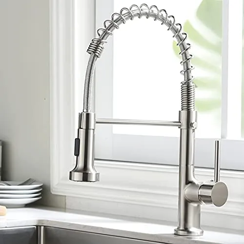 AIMADI Wasserhahn Küche Ausziehbar,Küchenarmatur 360° Drehbar,Einhebelmischer mit 2-Wege Sprühfunktion (Duschstrahl & Strahlstrahl) für Spülbecken, Gebürstetes Nickel