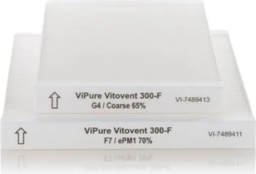 Viessmann Feinfiltersatz F7/G4 für Vitovent 300-F - Original Ersatzfiltereinsatz für Vitovent 300-F, sorgt für optimale Luftqualität durch effiziente Filtration. Lieferumfang: 1 Zuluftfilter F7 + 1 Abluftfilter G4.