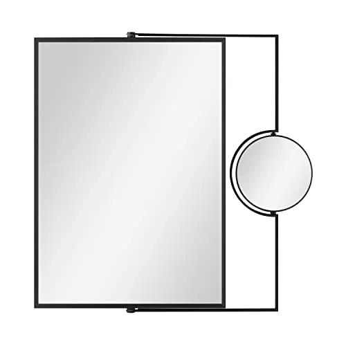 Paco Home Wandspiegel - Dekorativer Spiegel für Bad und Flur - Dekorative Wandspiegel aus robustem Eisen oder Aluminium, zeitloses Design mit schwarzem Rahmen, ideal für jedes Zuhause.