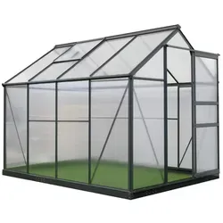 Westmann Aluminium Gewächshaus Flora 68 | Anthrazit | 252x192x201 cm