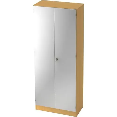 Hammerbacher Garderobenschrank V6200/6/S/SG 5OH - Büroschrank mit Drehtür und Dreipunktverriegelung, höhenjustierbar für optimale Anpassung, ideal für sichere Aufbewahrung im Büro.
