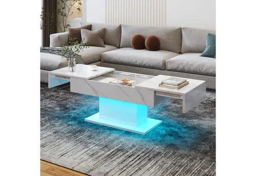 radelldar Ausziehbarer Couchtisch mit LED-Beleuchtung von radelldar