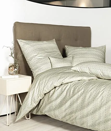 Janine Bettwäsche MILANO, Mako-Satin, Grün, 135 x 200 cm - Bettwäsche-Set aus hochwertigem Mako-Satin in elegantem Grün, sorgt für einen erholsamen Schlaf und ist pflegeleicht dank 100% Baumwolle.