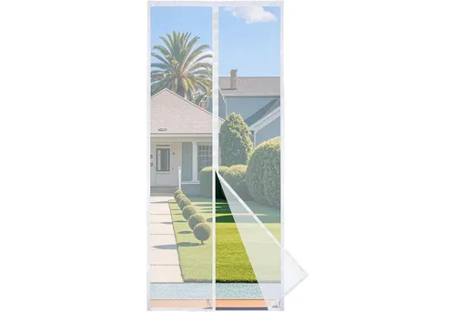 Fliegengitter Tür Magnet Insektenschutz Balkontür 80x200 cm Prime Weiß