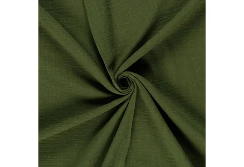 maDDma Stoff Musselin Slub Double Gauze ab 1m x 1,30m unifarben Baumwollstoff, khaki
