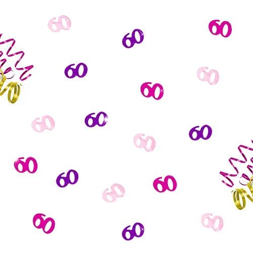 Oblique Unique® 60. Geburtstag Jubiläum Konfetti Pink Rosa Lila Tisch Deko Streudeko 14g