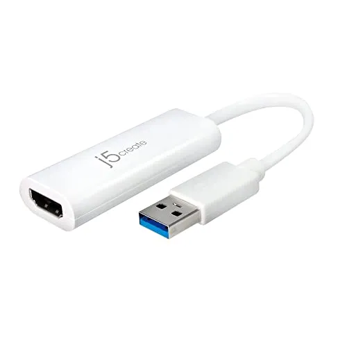 j5create USB Typ A zu HDMI Multi-Monitor Adapter- Unterstützt 1080p 2048 x 1152 @ 32 Bits | USB 3.0 mit 2.0 Unterstützung | Kompatibel mit Mac & Windows (JUA254)