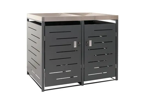 PROREGAL® Mülltonnenbox XL 2er-/4er-Mülltonnenverkleidung 125x140x102cm 80-240L Pflanzkasten