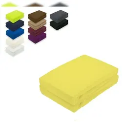 EXKLUSIV HEIMTEXTIL Frottee Spannbettlaken Doppelpack Rundumgummizug 120 x 200 cm Gelb