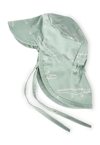 Sigikid Baby - Jungen Schirm-mütze Nackenschutz Uv-Schutz 40+ Mit Bindebändchen Sonnenhut, Grün, 42 EU