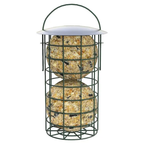 Erdtmann Futterstation Knödelboy XXL - Stabile Futterstation für XXL-Meisenknödel aus grün lackiertem Metall. Ideal für Balkone und Terrassen, zieht kleine Vögel wie Meisen und Zeisige an. Einfaches Anbringen und Auffüllen für eine kontinuierliche Futterversorgung.