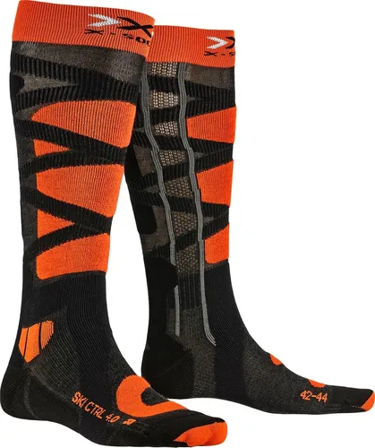 X-Socks Skisocken Control 4.0 Herren - Anthrazit/Orange - Skisocken für Herren, die Geschwindigkeit und Komfort bieten. Mit innovativen Technologien für trockene, warme Füße und effektive Muskelunterstützung beim Skifahren.