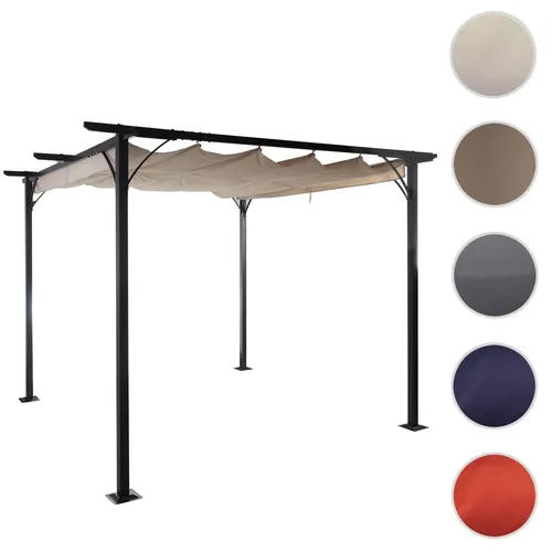 Mendler Pergola HWC-C42 – Stabiler Garten Pavillon mit Schiebedach - Pavillons – Genießen Sie flexiblen Schatten und Schutz mit dem stufenlos regulierbaren Schiebedach. Ideal für Terrasse oder Garten, UV-Schutz UV50+ sorgt für entspannte Stunden im Freien.